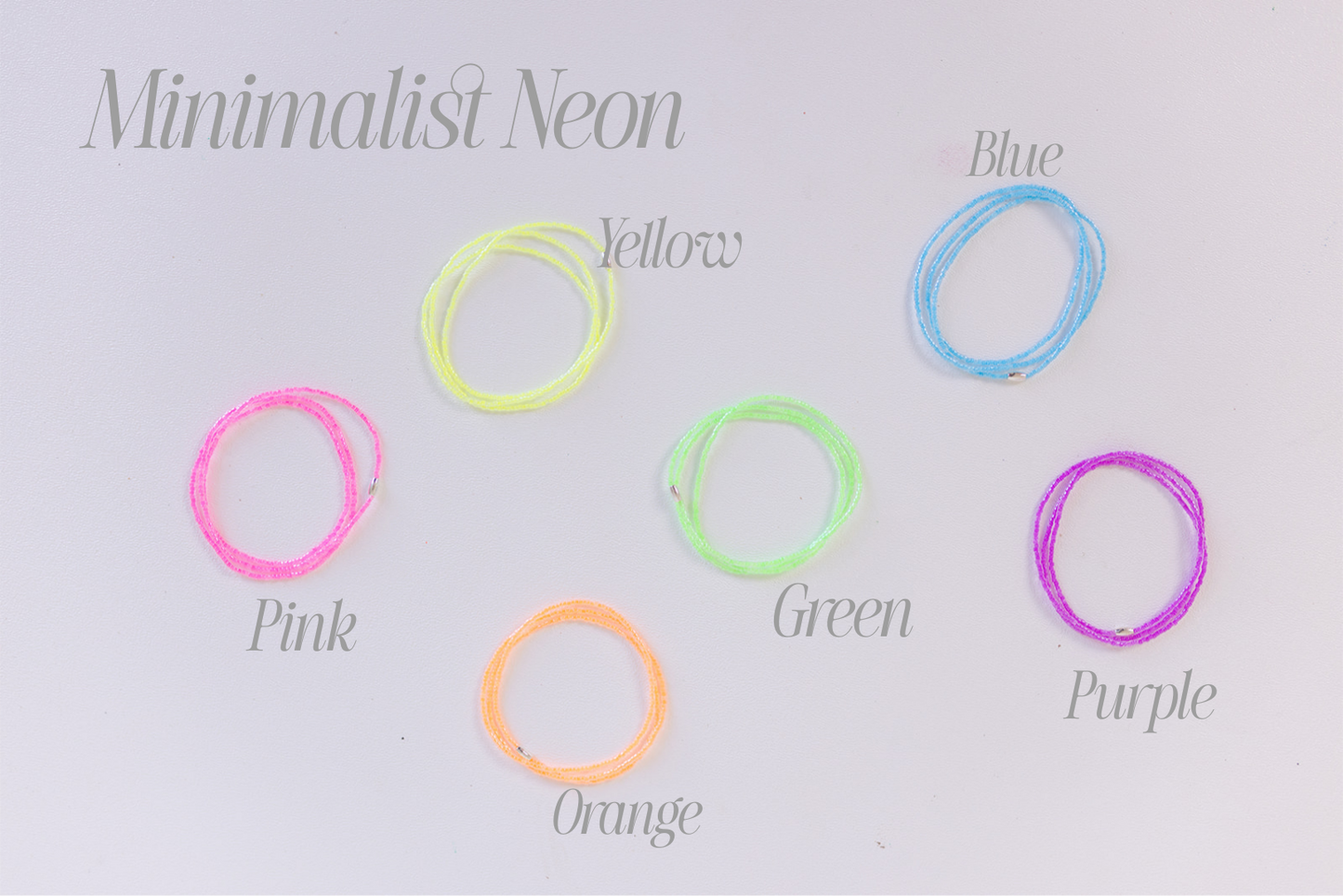 Neon Minimalist 11/0 Glass Seed Bead Wrap Bracelet/ Necklace