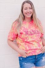 Load image into Gallery viewer, MAMA or MOM embroidery Adult Tie dye Shirt
