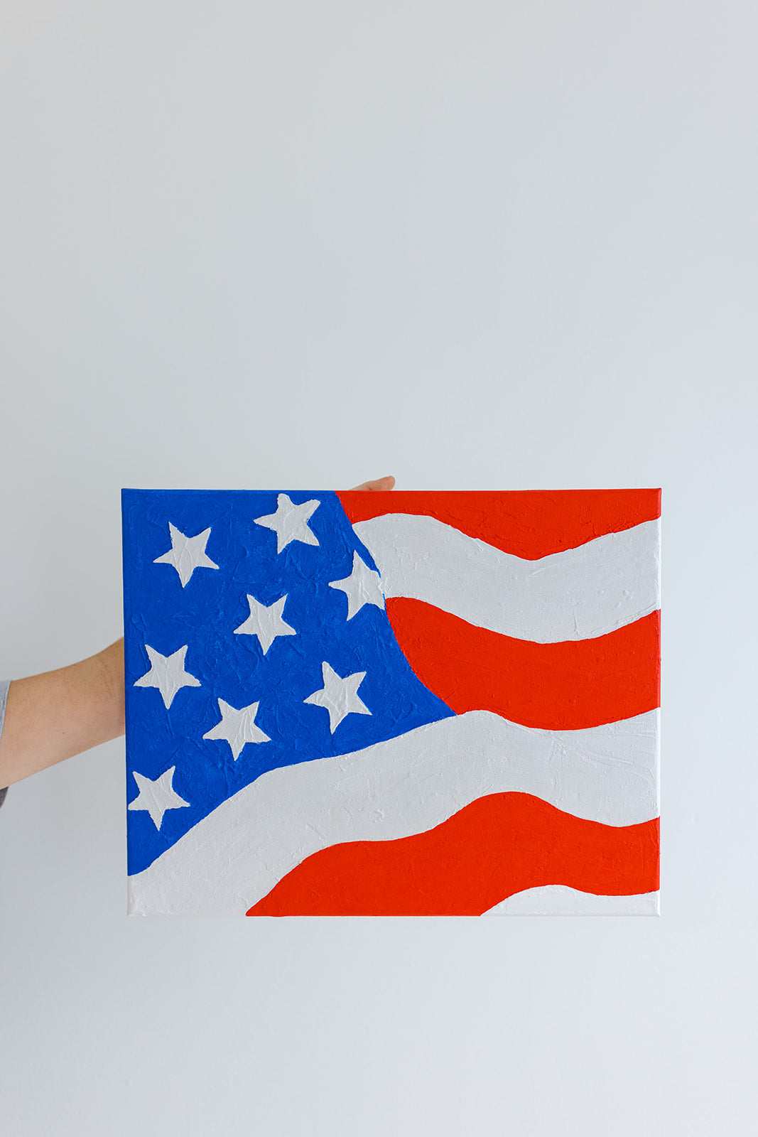 Red, White and Blue American Flag 16x20in Canvas