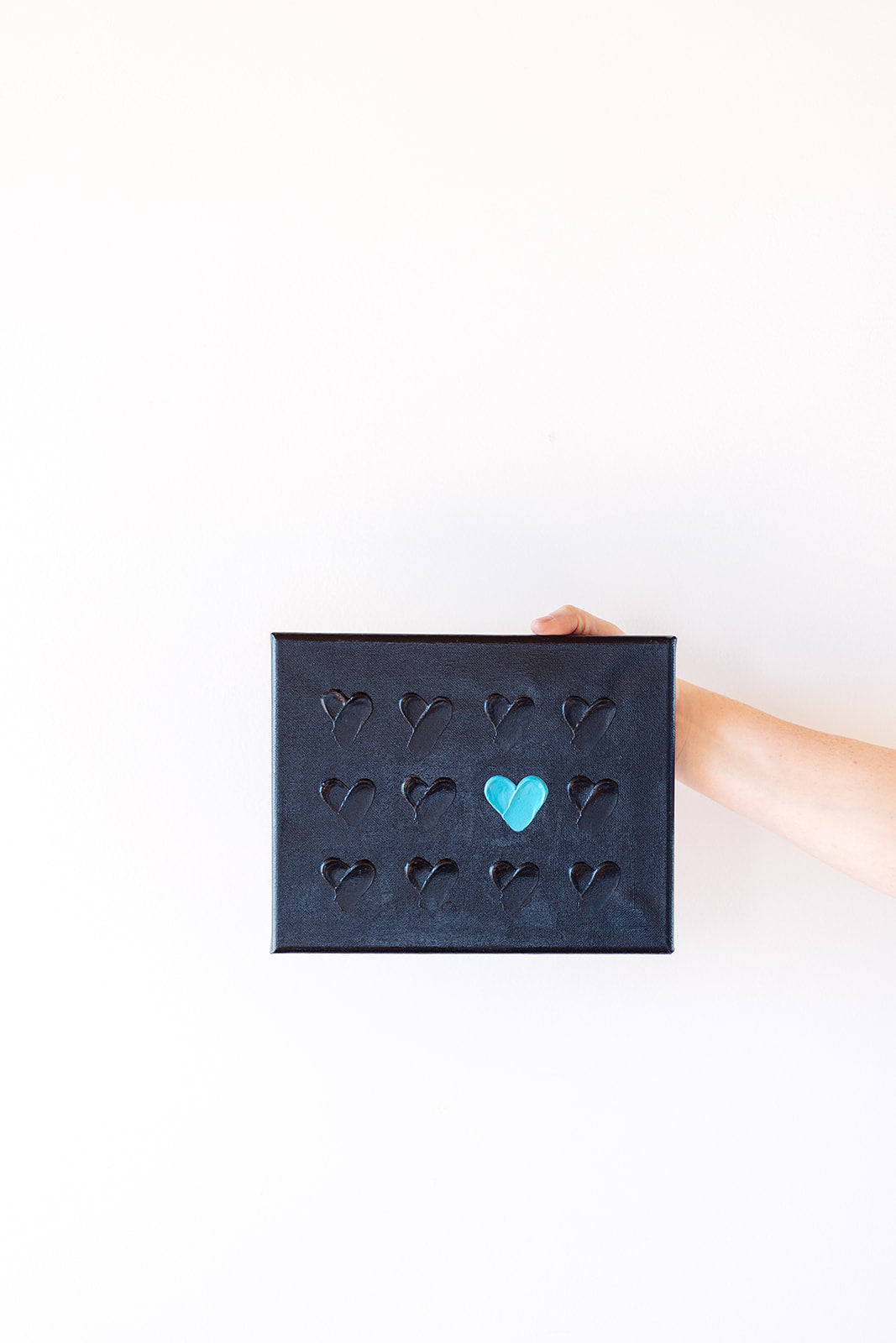 Black Heart + Splash of Color 8x10in Canvas