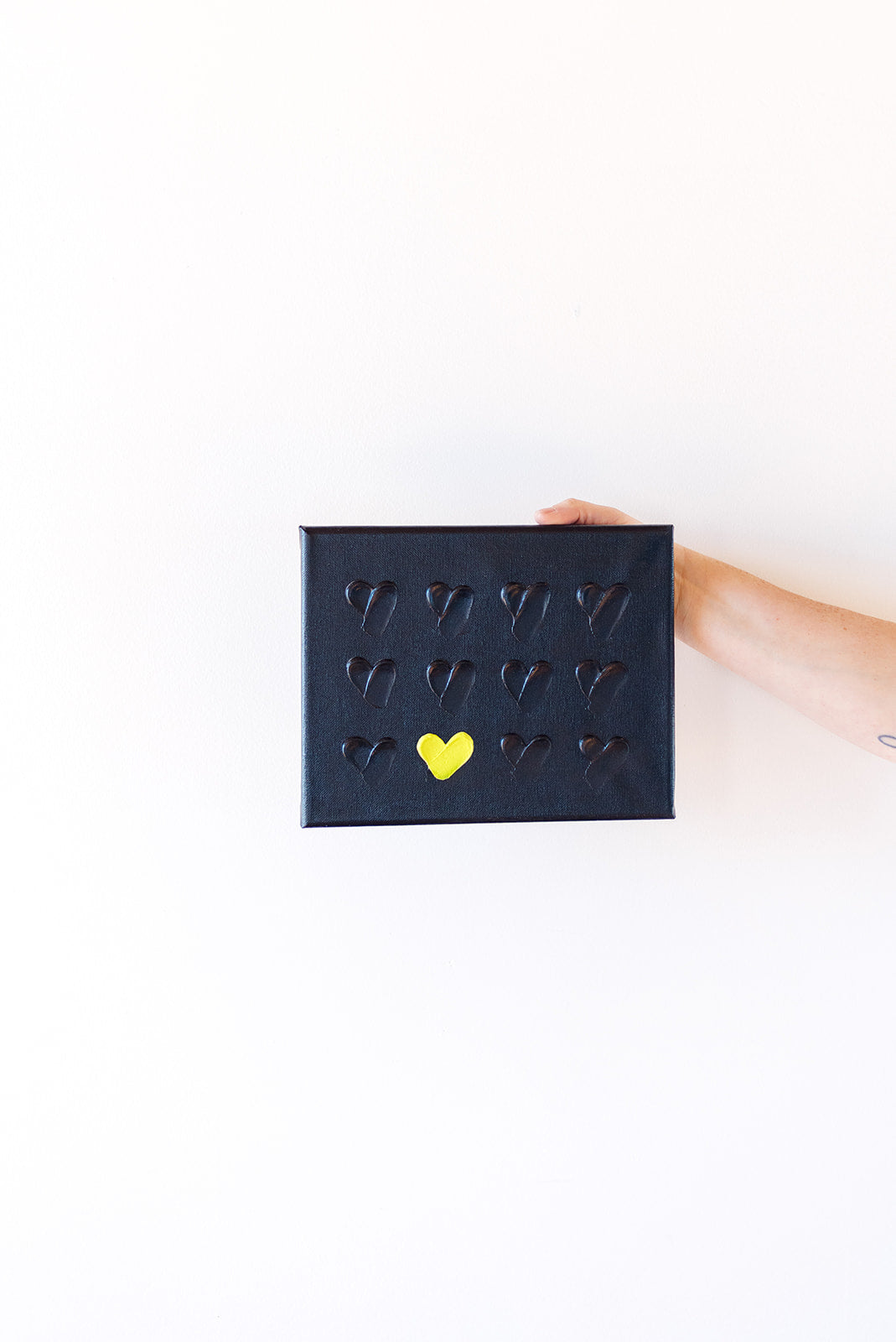 Black Heart + Splash of Color 8x10in Canvas