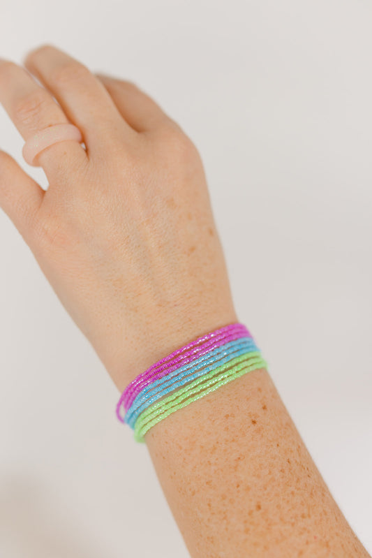 Neon Minimalist 11/0 Glass Seed Bead Wrap Bracelet/ Necklace