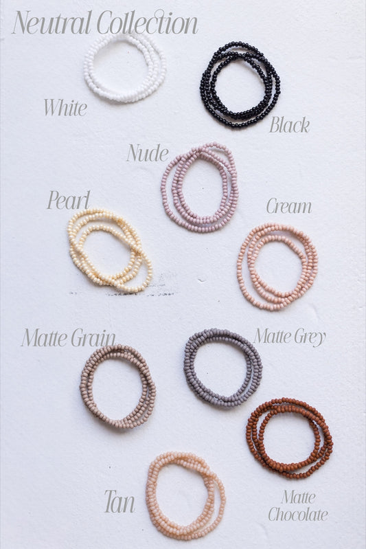 Neutral 6/0 Glass Seed Beads Wrap Bracelets/ Necklace