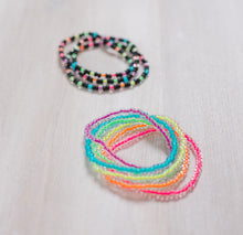 Load image into Gallery viewer, Adult and Kids Neon Beaded Elastic Bracelet Collection
