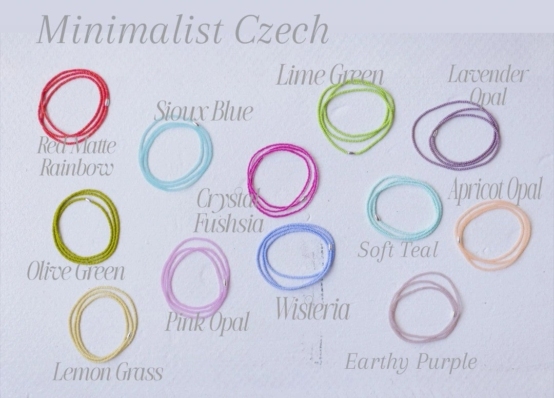 Minimalist 11/0 Glass Seed Bead Wrap Bracelet/ Necklace
