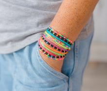 Load image into Gallery viewer, Adult and Kids Neon Beaded Elastic Bracelet Collection

